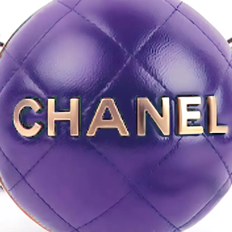 CHANEL 22A Early Autumn Sheepskin Evening Bag, Round Ball Bag, Handbag, Shoulder Bag, Crossbody Bag Women's Purple-1