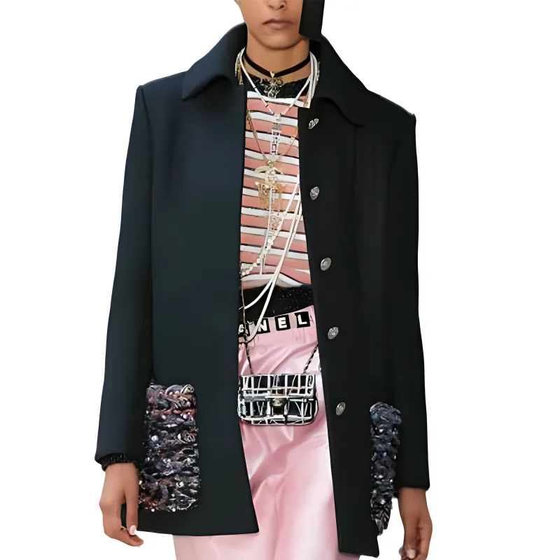 CHANEL FW22 Coats Women's Dark Blue-4