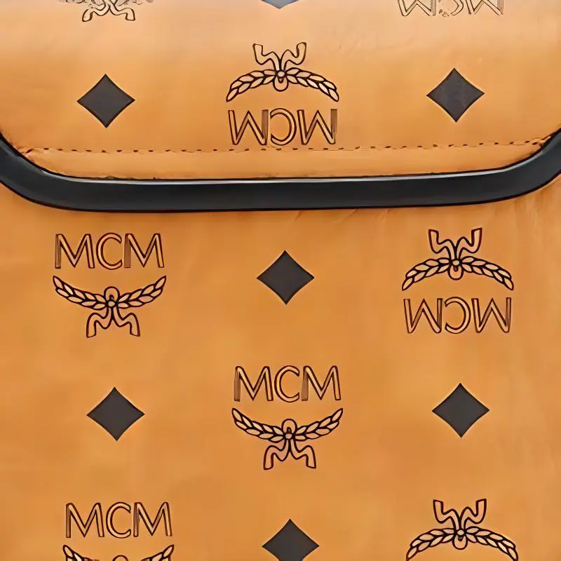 MCM Patricia Visetos Leather Saddle Bag, Crossbody Bag, Shoulder Bag Women's Brown Cognac-4