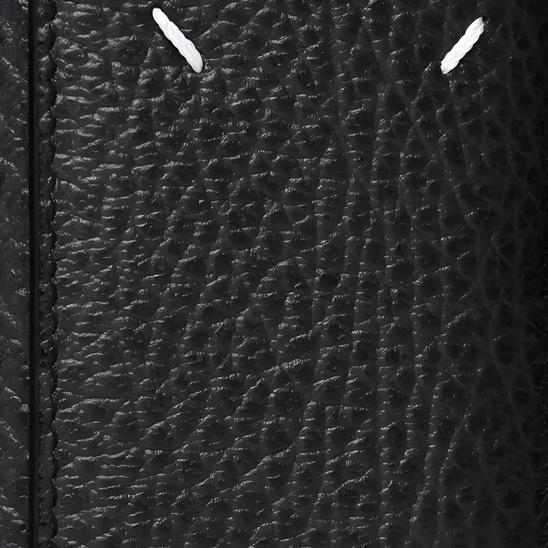 Maison Margiela Grained Cow Leather Key Pouch Women's Black-3