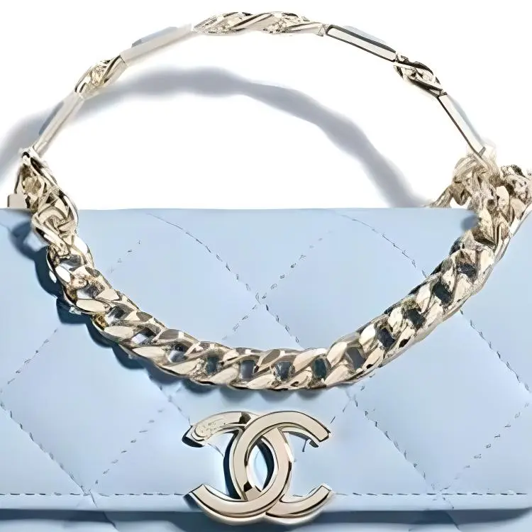 CHANEL 22SS Sheepskin Shoulder Bag, Crossbody Bag, Handbag Mini Women's Babyblue Sky Blue-1