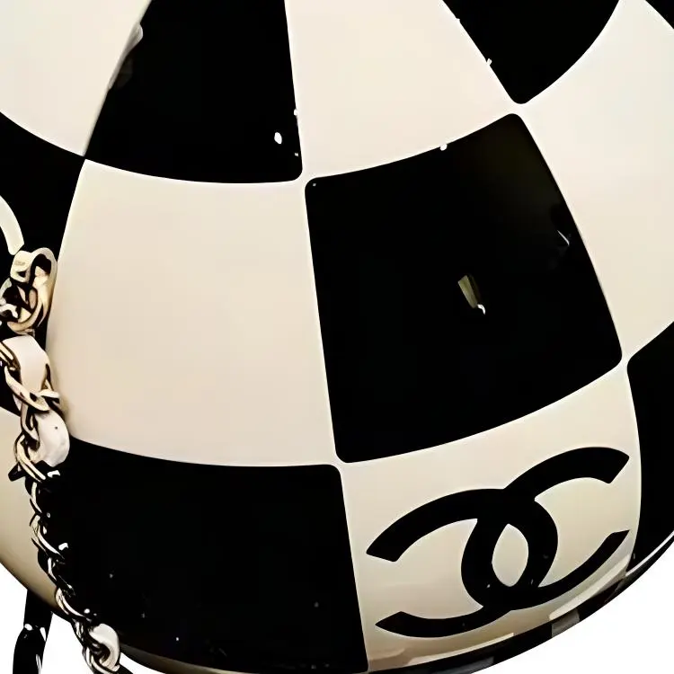 CHANEL Resin & Enamel & Metal Evening Bag, Shoulder Bag, Crossbody Bag Women's Black/White-1