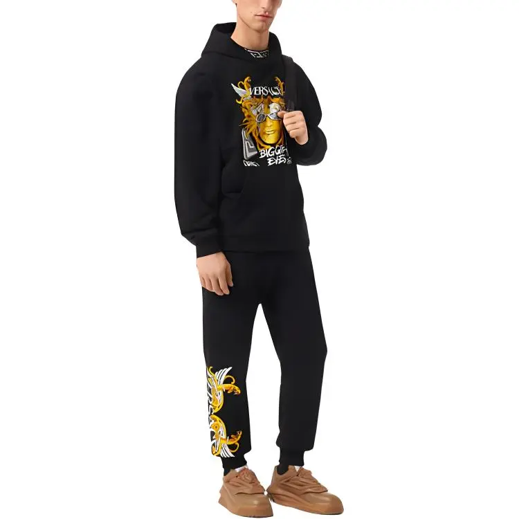 VERSACE SS22 Knitted Sports Pants Men's Black-1