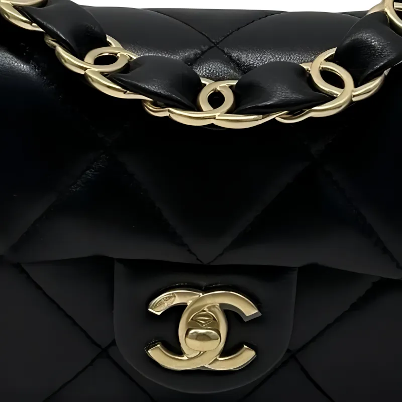 CHANEL Leather Shoulder Bag, Crossbody Bag Women's Black-1