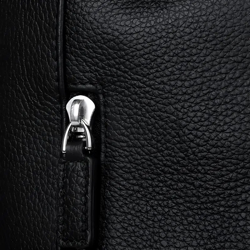 MONTBLANC Meisterstuck Grain Texture Leather Backpacks Medium Size Men's Black-4