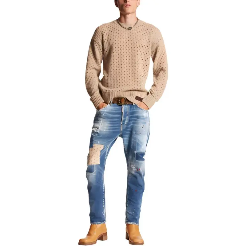DSQUARED 2 Patchwork detailing Distressed Jeans-3