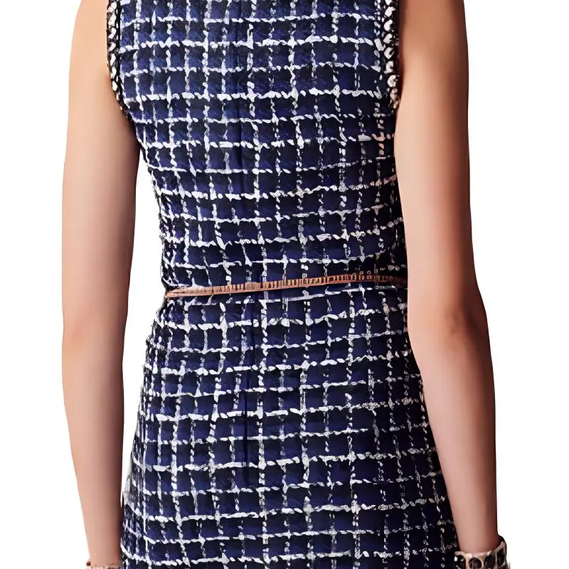 CHANEL SS23 Sleeveless Dress Women's Blue-5
