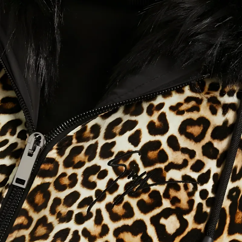 Giuseppe Zanotti Tasha Leopard print Hooded Jacket-4