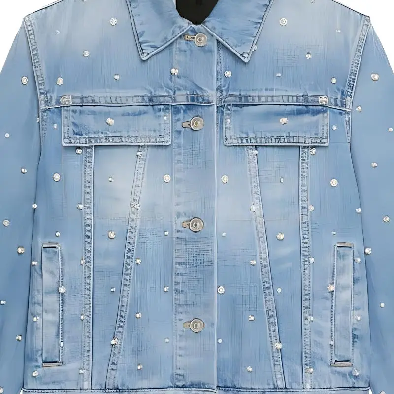 Givenchy Denim Jackets Women's Blue-4