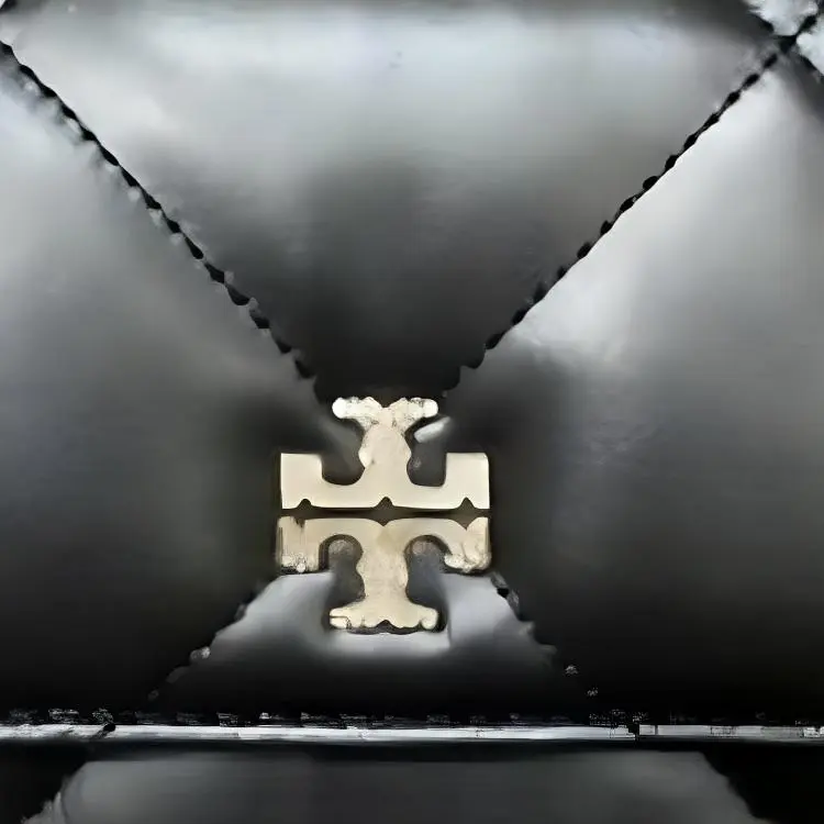 TORY BURCH Kira Diamond Quilt Mini Top Handle Chain Wallet Black-5