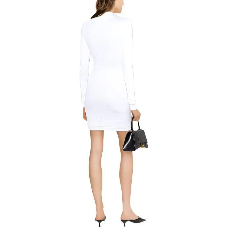 BALMAIN Long-Sleeved Dresses Women's White-2
