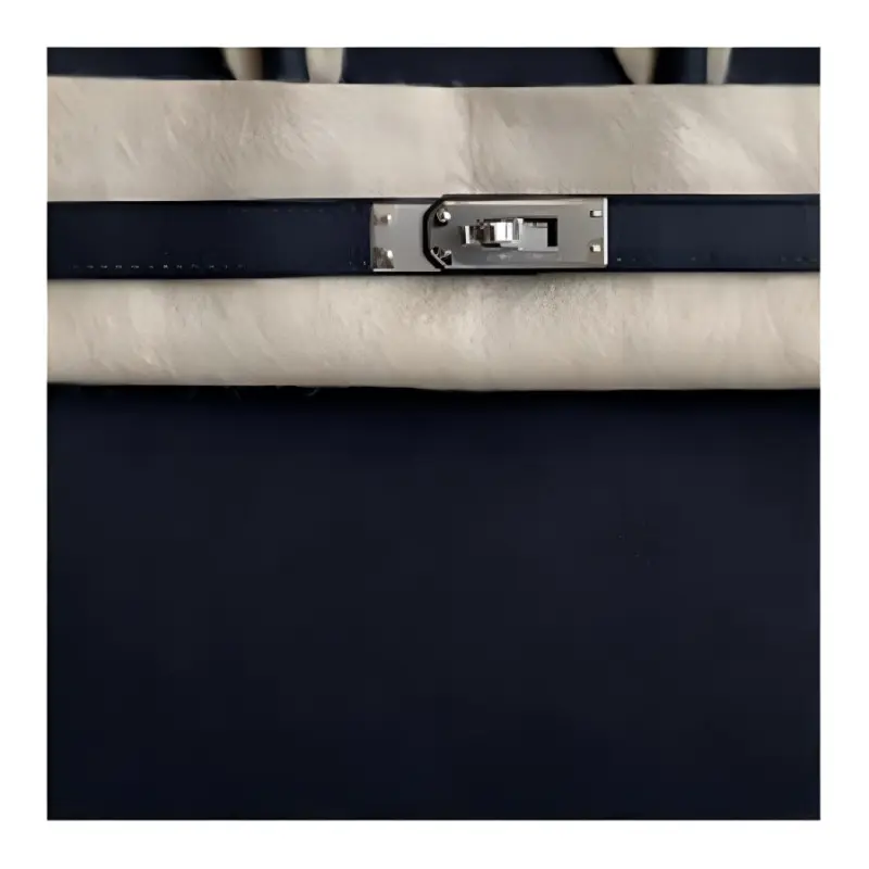 HERMES Birkin Togo Calfskin Birkin Bag Handbag Unisex 3Y Caban Black Tweed & Navy Blue-1