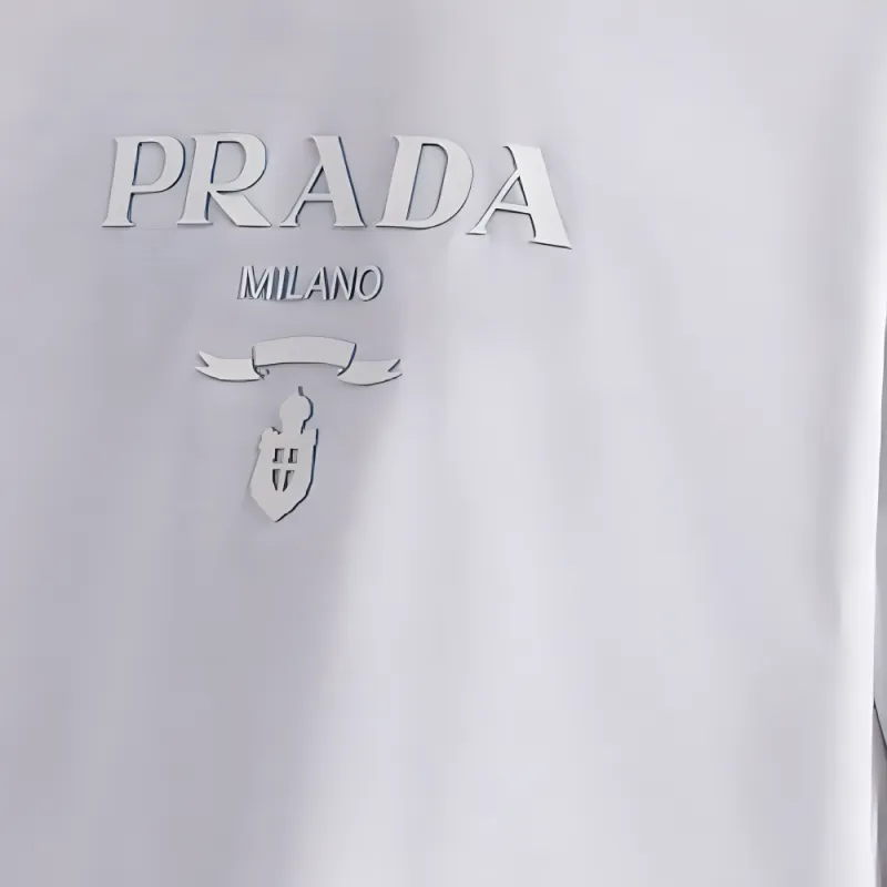 PRADA Logo Printed Short Sleeved T Shirt-4