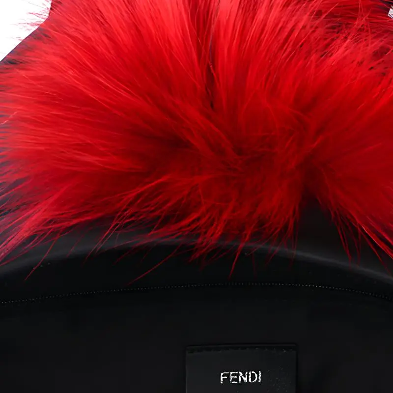 FENDI Nylon, Cow Leather Backpack Women's Black-4