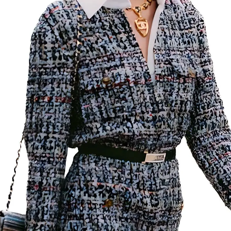 CHANEL Long-Sleeved Dresses Women's Black-5