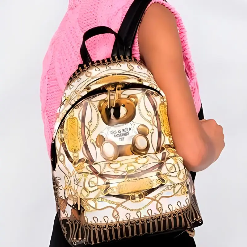 MOSCHINO Leather Backpack Unisex Multicolor-4