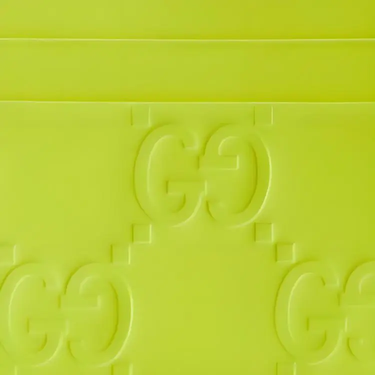 GUCCI Leather Card Holder Men's Neon Yellow-4