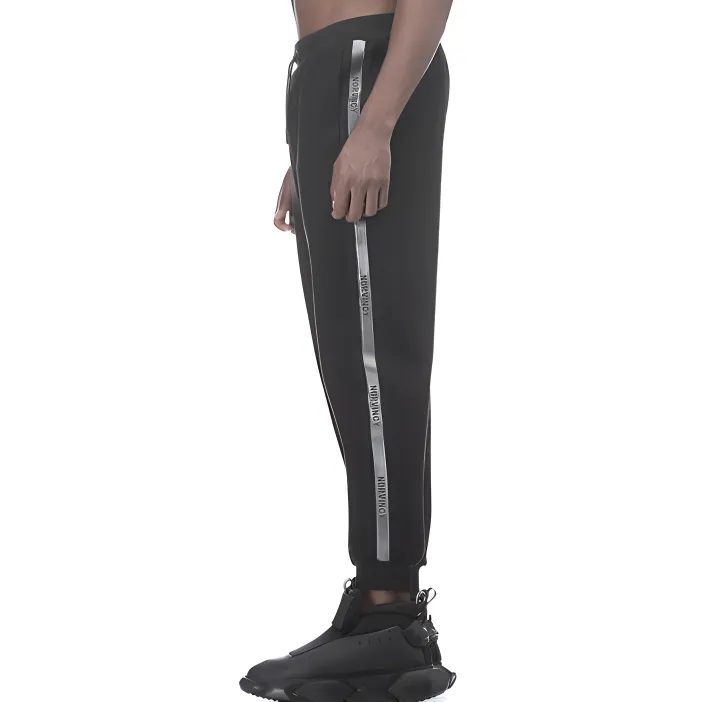 NORVINCY Elastic Cuff Micro Stretch Knitted Sweatpants For Playing Ball Unisex Black-5