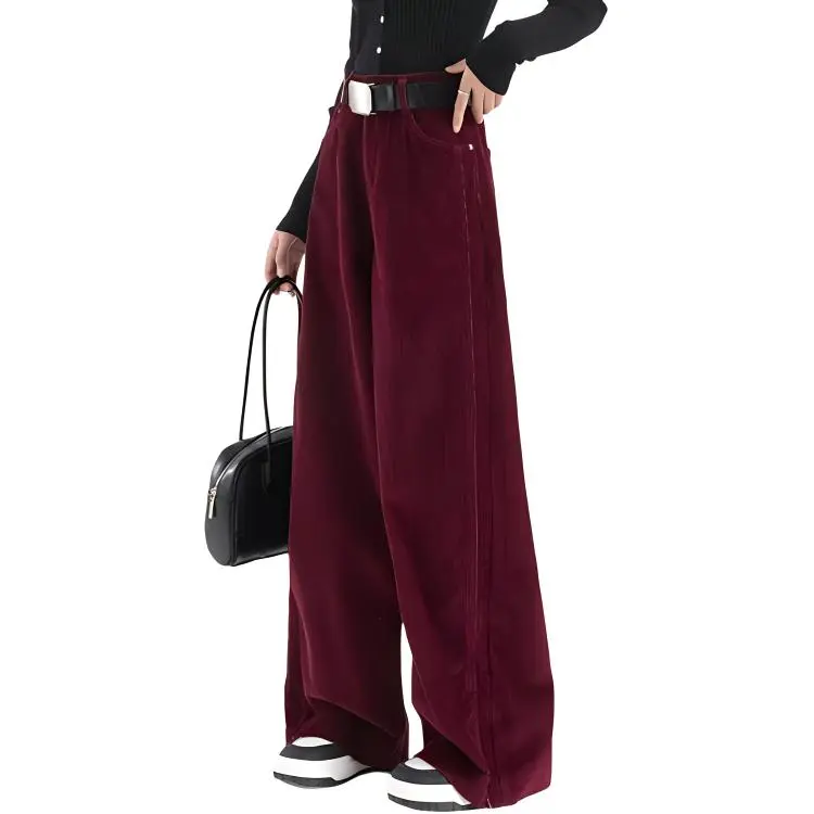 FAWENXIANGZI Casual Pants Women's Angora Red-1