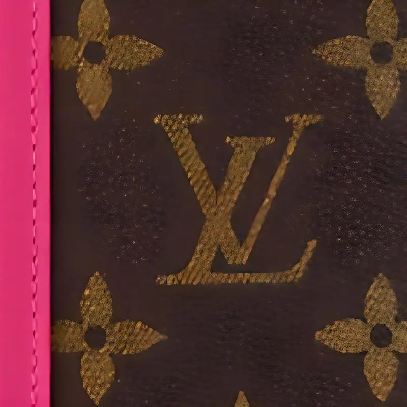 LOUIS VUITTON Coated Canvas Card Holder Men's Pink & Brown-4