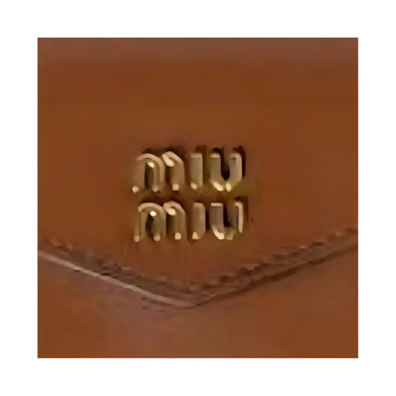 MIU MIU Leather Earphone Case Women's Cognac Brandy & Yellow-2
