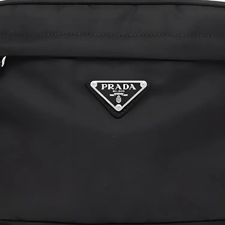 PRADA Nylon Fanny Pack Small Size Men's Black-4