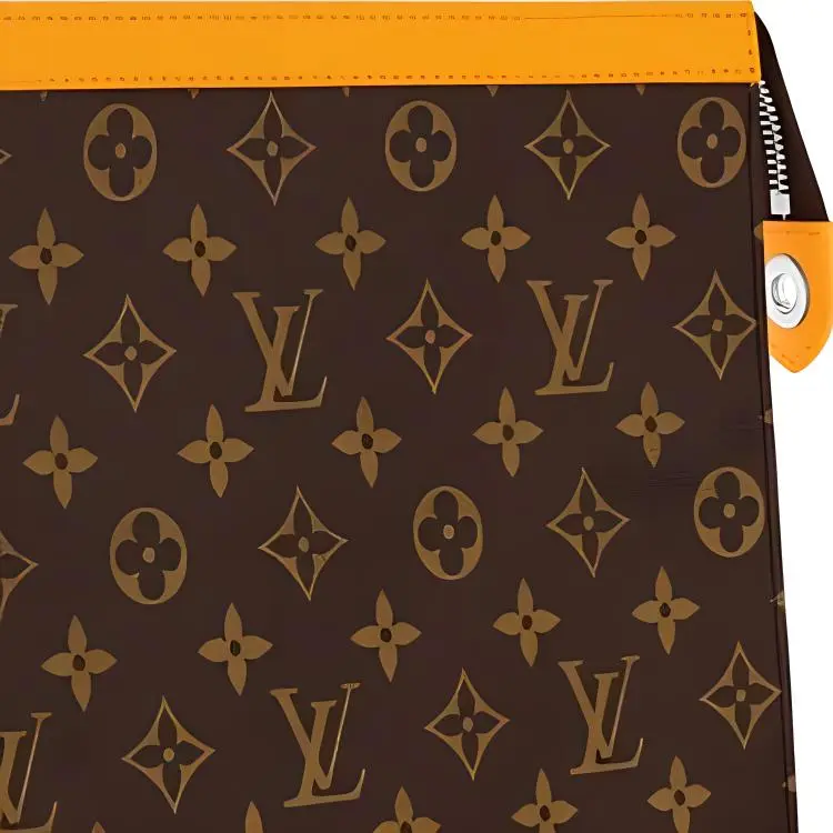 LOUIS VUITTON Pochette Voyage Leather Trim Clutch Regular Men's Yellow & Brown-3