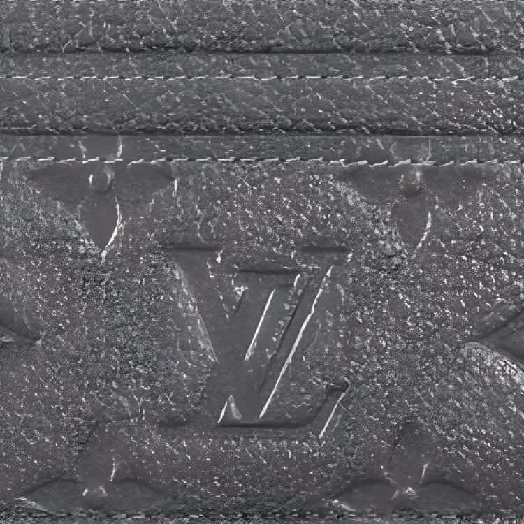LOUIS VUITTON CHARMS Leather Card Holder Regular Women's Gray-3