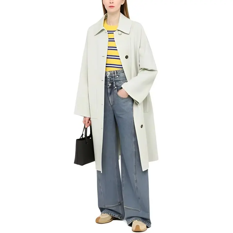 LOEWE Raglan Wool And Cashmere Coat Olive Green-2