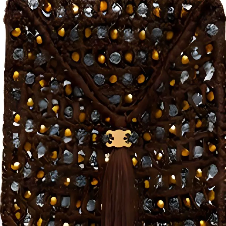 CELINE Crocheted Silk Shoulder Bag, Crossbody Bag Mini Women's Brown-4
