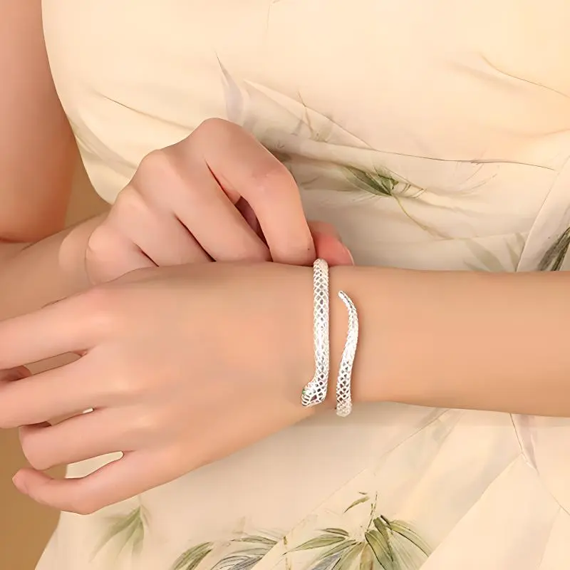 Yuanyanghuangjin 990 Silver Bangles Women's-3