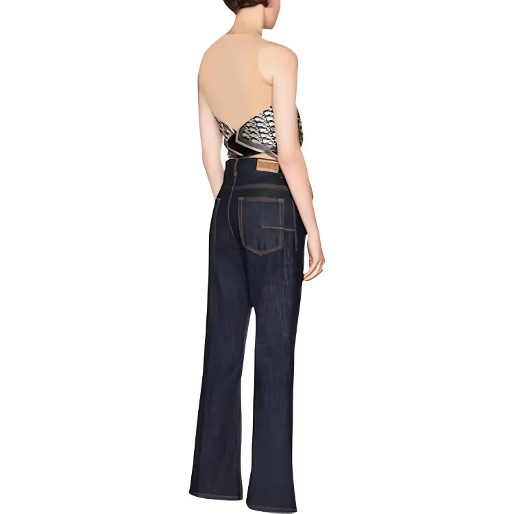 DIOR Quarterly New Products Strapless Tops Women's Blue-2