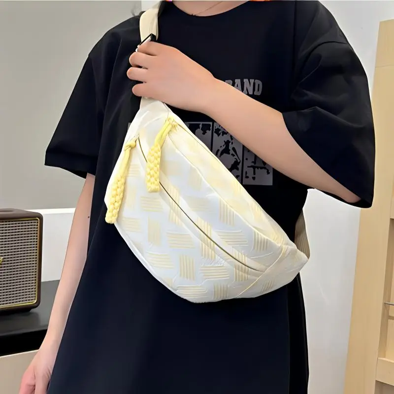 Bywhich Canvas Sling Bag Fanny Pack Regular Unisex Yellow Pink Green Purple-1