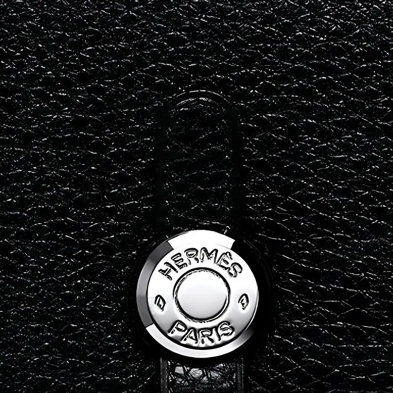 HERMES Dogon Togo Calfskin Wallets Card Holders Unisex Noir Black-2