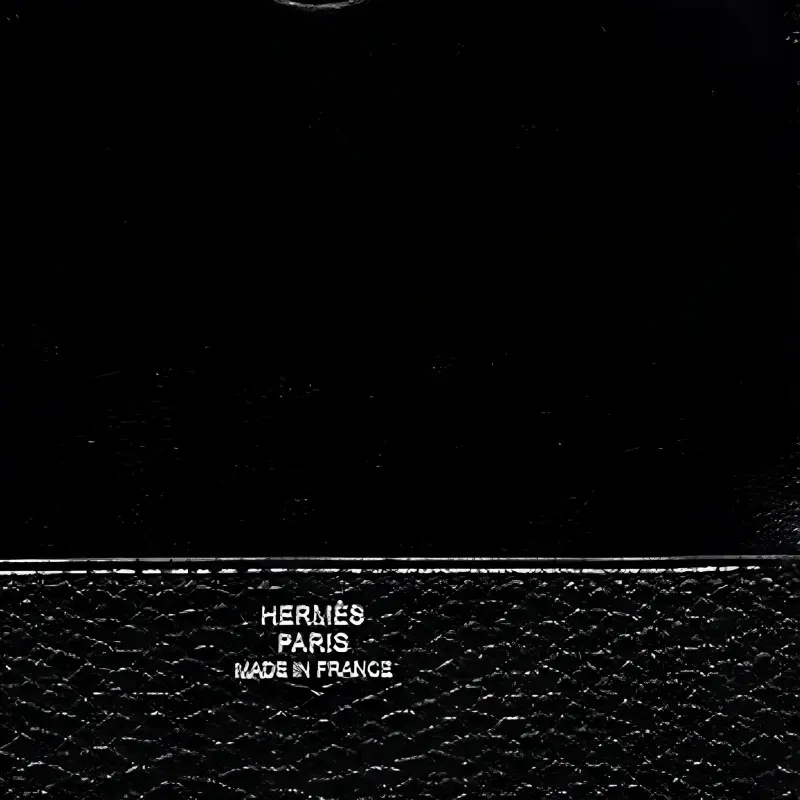 HERMES Dogon Togo Calfskin Wallets Card Holders Unisex Noir Black-3