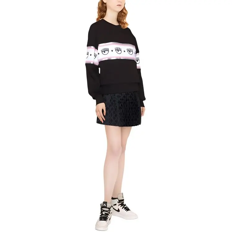 CHIARA FERRAGNI Logo-tape Cotton Sweatshirt-1