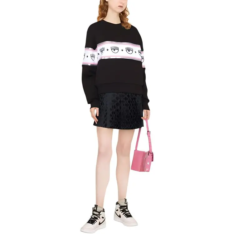 CHIARA FERRAGNI Logo-tape Cotton Sweatshirt-2