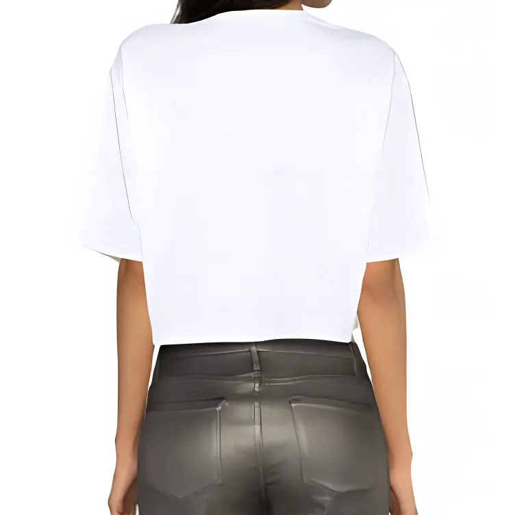 BALMAIN Logo Printed Cropped T Shirt-5