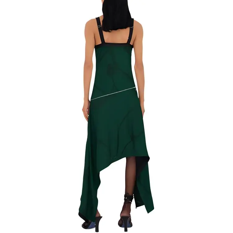 Burberry Shield Hardware Asymmetric Midi Dress-4