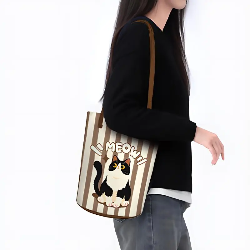 AOSONG Suede Tech Fabric Shoulder Bag Regular Unisex Black & White & Coffee-3