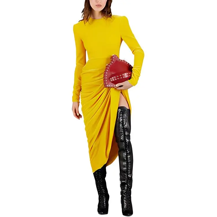 GUCCI SS22 Long-Sleeved Dresses Women's Yellow-1