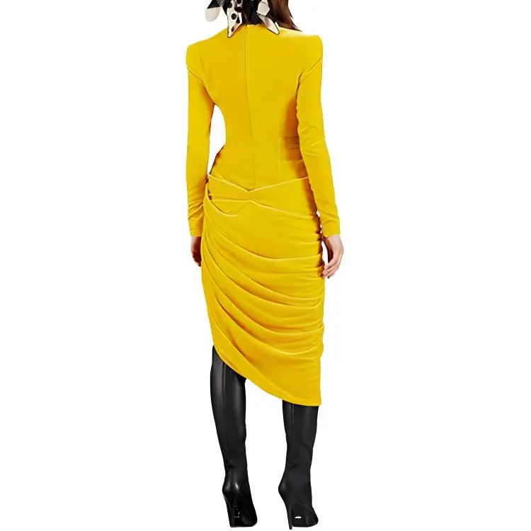 GUCCI SS22 Long-Sleeved Dresses Women's Yellow-2
