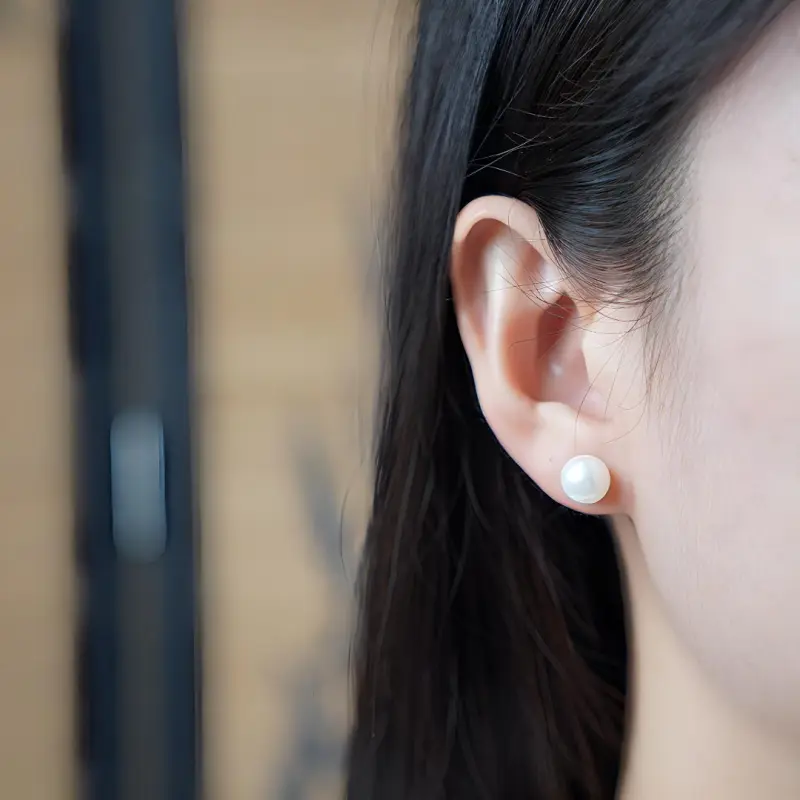 FREE ELF Freshwater Pearl Stud Earrings Women's-1