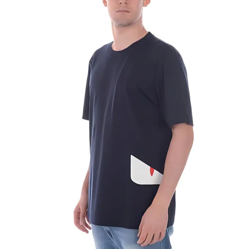 FENDI T-Shirts Men Navy Blue-2