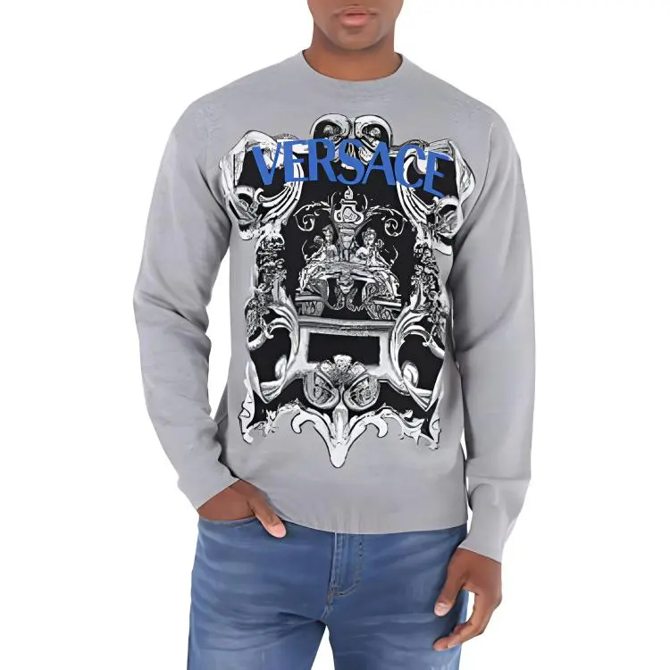 VERSACE Sweatshirts Men Gray-2