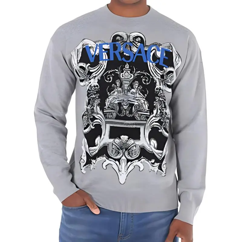 VERSACE Sweatshirts Men Gray-3