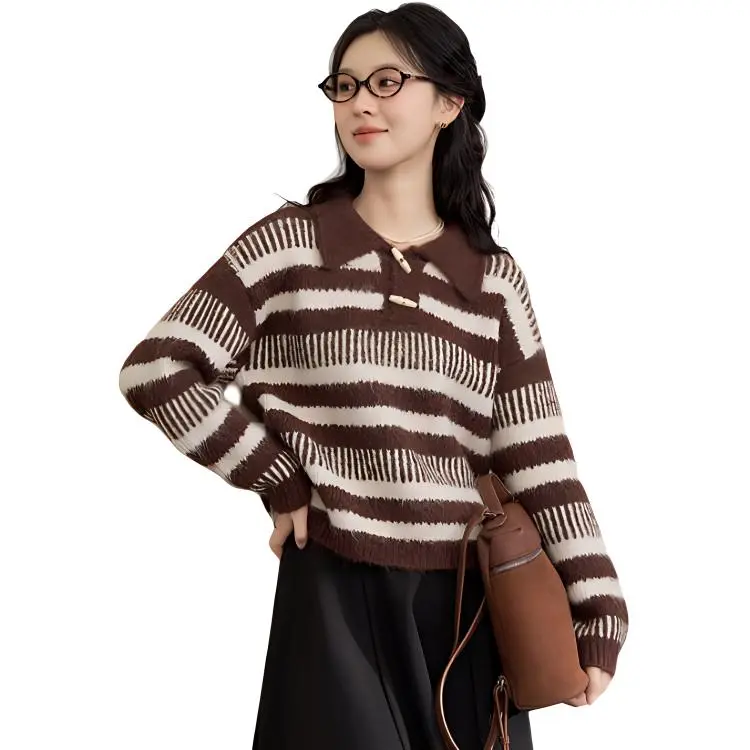 Alxnan Sweaters Women's Brown-1