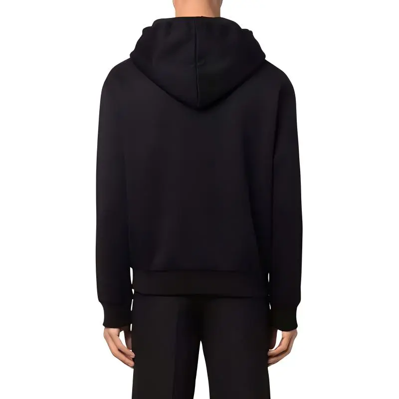 PRADA Logo Leather Patch Hoodie-3