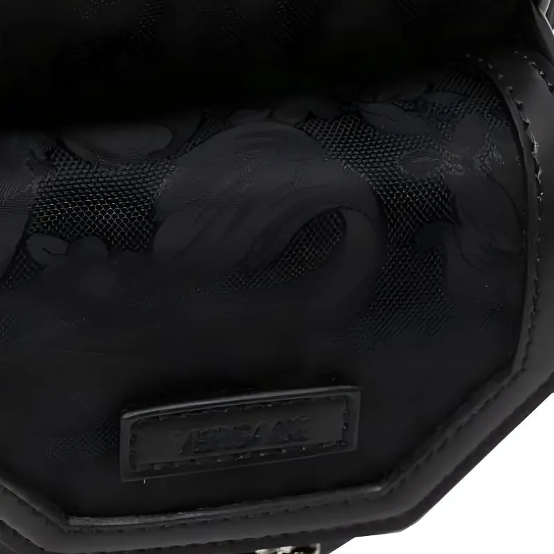 FANSIZHE Barocco Recycled Nylon With Calfskin Shoulder Bag Crossbody Bag Handbags Men's Black-3