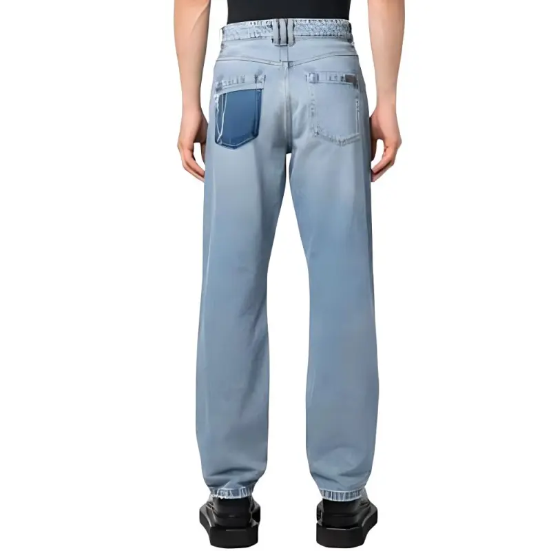 BALMAIN Patchwork Straight Leg Jeans-3
